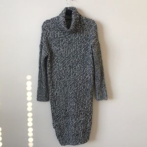 Grey sweater dress.